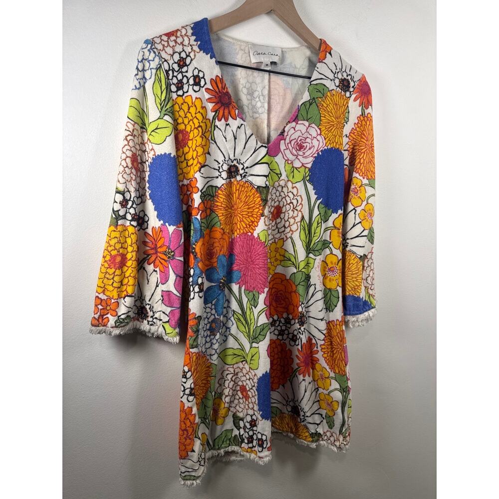 Cara Cara Mabel Dress in Retro Floral Print Terry Cloth Mini Dress, Medium - Picture 8 of 8